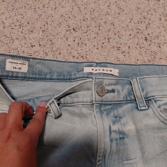 PacSun Light Blue Distressed Skinny Jeans - Picture 8 of 14